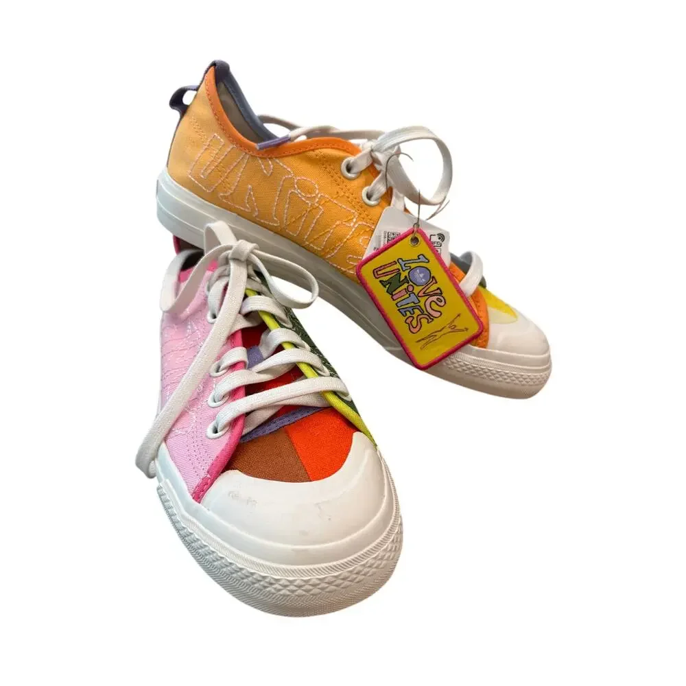 Adidas Nizza Low Pride Love Unites GW2419 M 7.5 / W 8.5 Rainbow Canvas NWT